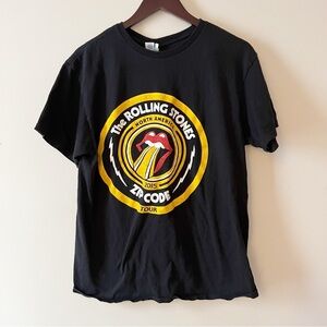 The Rolling Stones 2015 Zip Code Tour T-shirt Size Large Black Multicolor